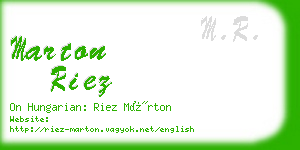 marton riez business card